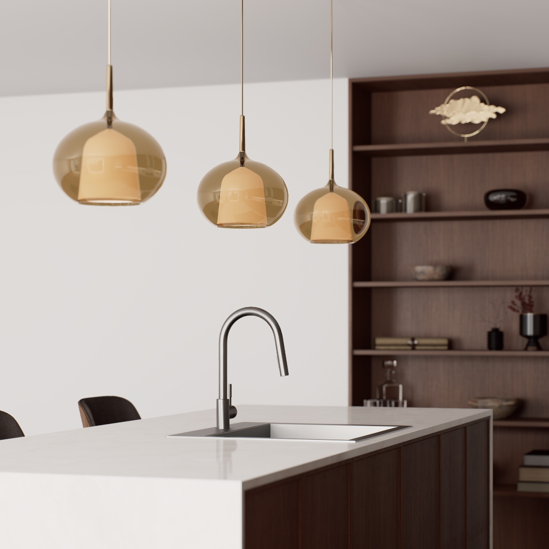 Electrician installing kitchen downlights in Kingston